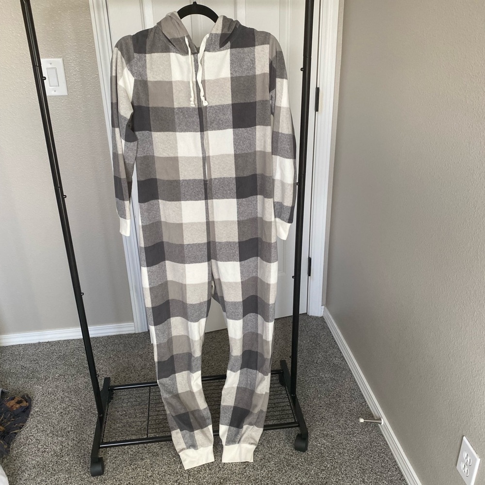 Flannel Onesie with hoodie